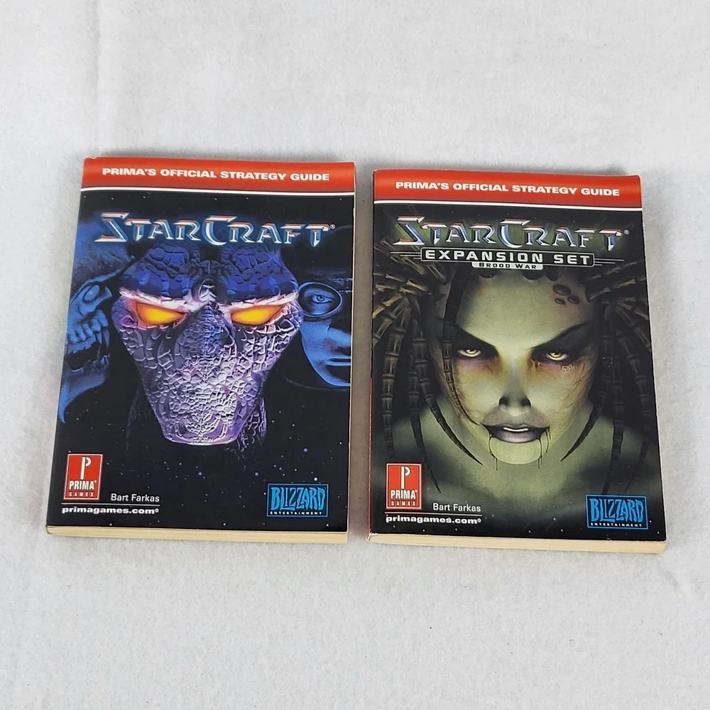 StarCraft & Brood War Prima Strategy Guides Set Blizzard PC Game Book Lot